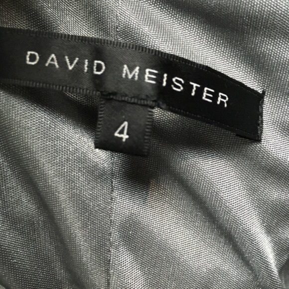 David Meister Metallic Embellished Silk Gown - Picture 5 of 8